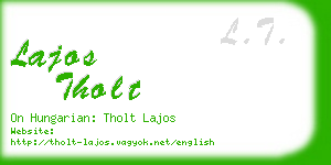 lajos tholt business card